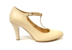 Piękne 5875 pantofle beż lico