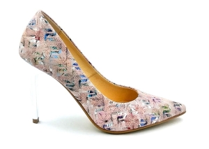 Piękne skórzane szpilko róż kwiaty 428