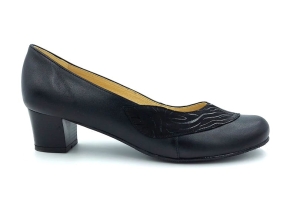 Piękne pantofle na słupku 4 cm 1428 czarny