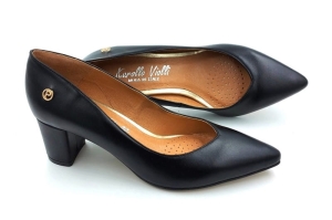 Czółenka na słupku 5 cm Karollo Violli 2105 czarne