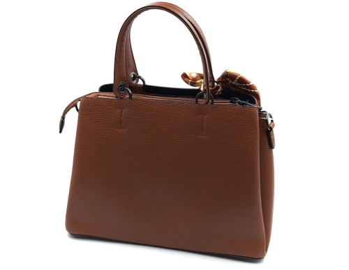 Elegancka Torba torebka Galantry brąz wstążka (1).jpg