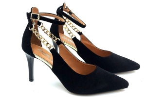 Czółenka na szpilce 8 cm Karollo Violli 2221 czarny