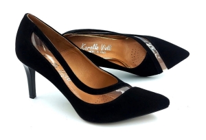 Czółenka na szpilce 8 cm Karollo Violli 2218 czarny