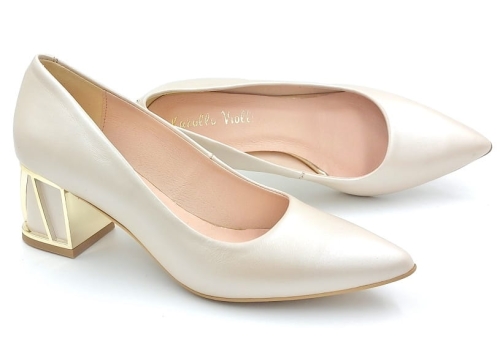 Czółenka na słupku 6 cm Karollo Violli 3434 beż perła (3).jpg