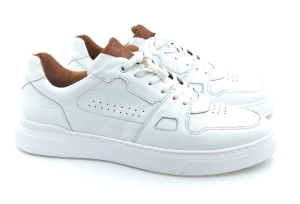 Półbuty skórzane Sneakersy męskie białe 7364
