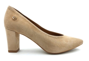 Piękne czółenka na słupku 7 cm 2042 Karollo Violli camel zamsz