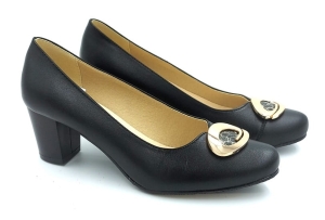 Piękne czółenka na słupku 5 cm 1444 czarny