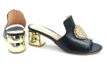 Eleganckie klapki na słupki 6 cm 3360 czarne złote (4).jpg