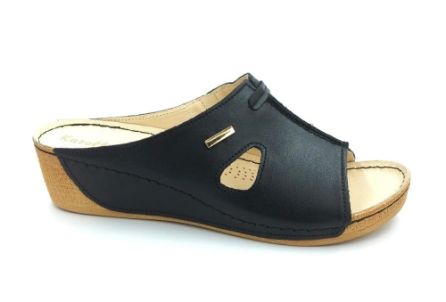 Klapki na koturnie 5 cm Karollo Violli 016 czarny (4).jpg