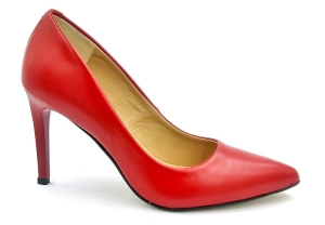 Czółenka na szpilce Karollo Violli 2659 czerwone matowe