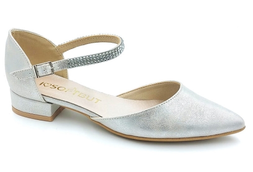 Czółenka z paskiem na słupku 2 cm Karollo Violli 1256 srebrne (4).jpg