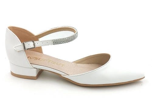 Czółenka z paskiem na słupku 2 cm Karollo 1256 białe (4).jpg