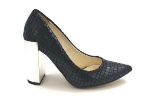 Piękne czółenka 2990 pantofle czarny zamsz