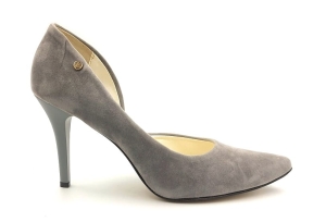 Czółenka na obcasie 9 cm Karollo violli 2275 szary zamsz