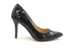 Czółenka na obcasie 9 cm Karollo violli 2169 czarny lakier