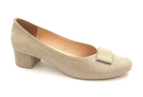 Czółenka na słupku 3 cm Karollo Violli 72 beż łuska (4).jpg