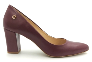 Piękne czółenka na słupku 8 cm 2031 Prestige bordowe