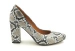 Pantofle Czółenka na słupku 9 cm Prestige  2032 szary wąż