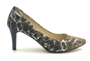 Piękne szpilki 7 cm Prestige 868 granatowo srebrne