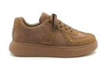 Sneakersy półbuty Paris cyrkonie beżowe
