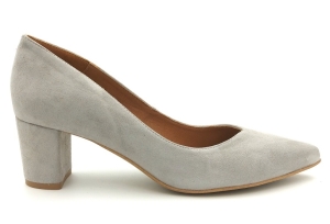 Czółenka na słupku 5 cm Karollo Violli 2105 szary zamsz