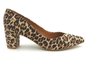 Czółenka na słupku 5 cm Karollo Violli 2105 panterka