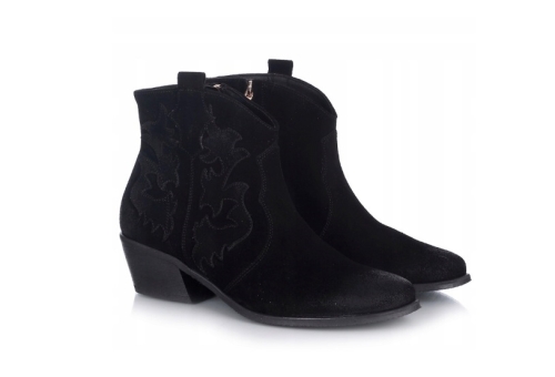 Botki kowbojki damskie Exquisite 1482 czarny zamsz 38.jpg
