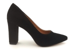 Czółenka Lewski 2453  obcas  9 cm czarny zamsz