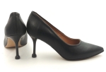Piękne Czółenka na szpilce 7 cm Lewski 100% skóra matowa 3927 czarny