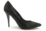 Piękne Czółenka na szpilce SALA 1504 czarny zamsz skóra naturalna