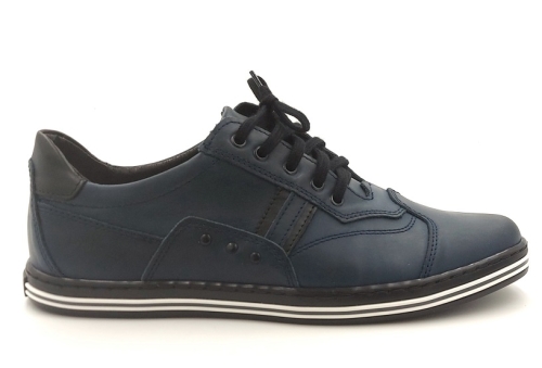 Buty Męskie Sportowe Półbuty Skórzane Polskie Casual Polbut 1801 granatowe (1).jpg
