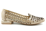 Lordsy perforowane skórzane baleriny złote 3982 Lewski