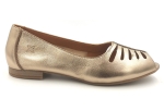 Baleriny Maciejka P7541 skórzane Ażurowe Otwarty Nosek złoty