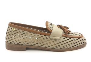 Skórzane Mokasyny półbuty Maciejka HJ760 jasny beż brąz