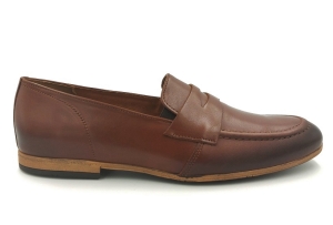 Męskie mokasyny wsuwane Eleganckie Agda skórzane 855 brąz