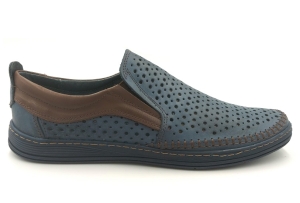 Męskie półbuty dziurkowane wsuwane letnie 590 granatowe
