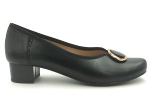 Pantofle damskie Czółenka na słupku 3 cm miękkie 1717 czarny