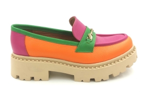 Skórzane Mokasyny półbuty loafersy 3475 zielone