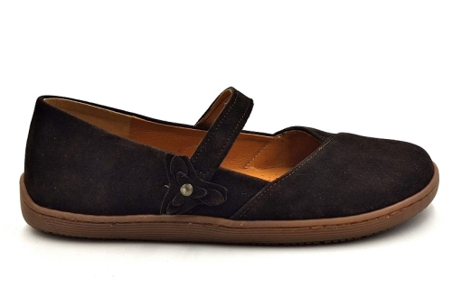 Baleriny barefoot damskie skórzane Piękne czółenka z paskiem B2 brąz czekolada (1).jpg