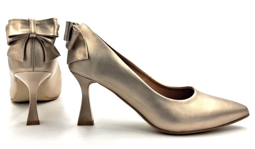 Czółenka na obcasie 7 cm Lewski 4078 złoty platyna (4).jpg
