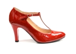 Piękne 5875 pantofle czerwony lakier